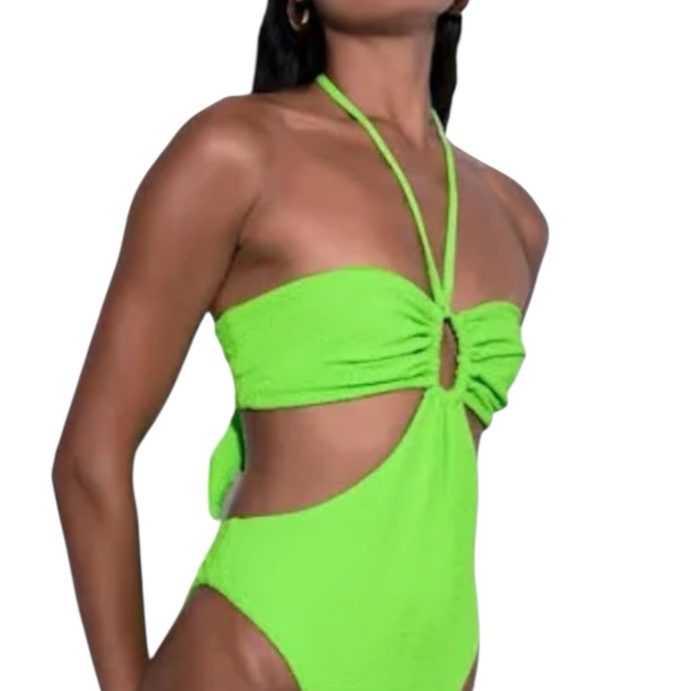 Mara Hoffman Neon Green One Piece Swimsuit